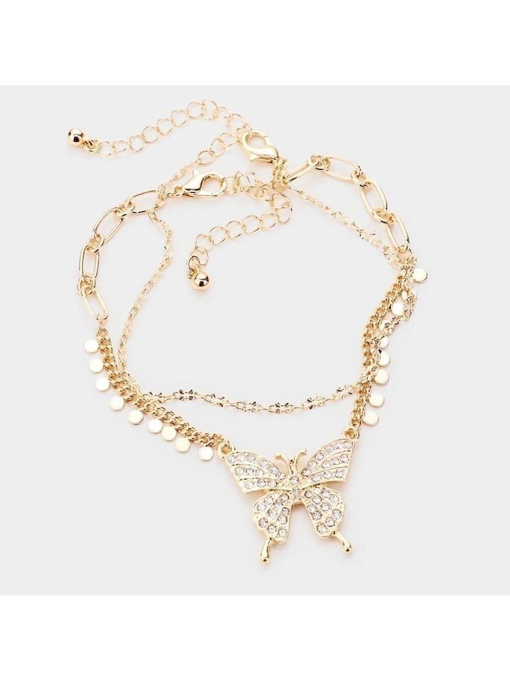 NEW Two Pieces Rhinestone Butterfly Bracelets